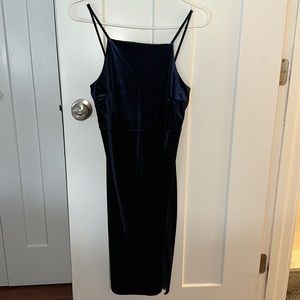 Blue velvet dress